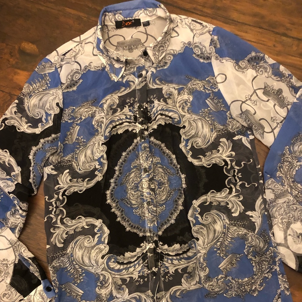 Dex sheer printed blouse